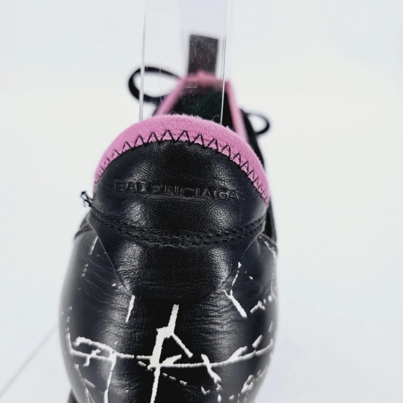 Balenciaga Woman's Race Runner Sneakers Black White And Pink   Size EU 40 US 10 - Picture 10 of 11